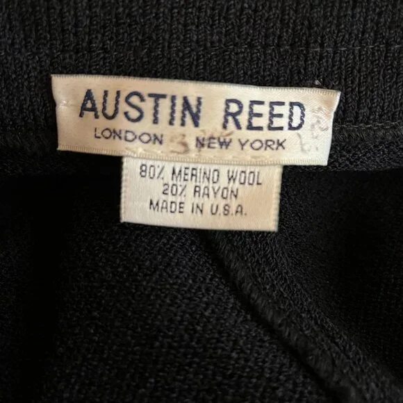 Vintage Austin Reed Size 4 Dark Navy Heavy Knit Double-Breasted Blazer Jacket - Picture 2 of 13